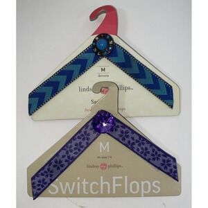 NIP Lot 2 Lindsay Phillips Switch Flops Interchangeable Flip Flop Straps Medium